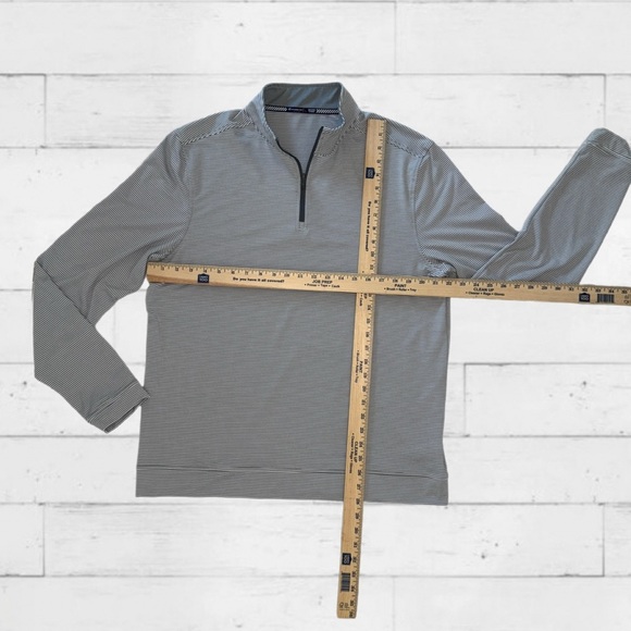 Southern Tide ‘Cruiser’ Micro-Stripe Performance Quarter-Zip Pullover Men’s L - Picture 8 of 13